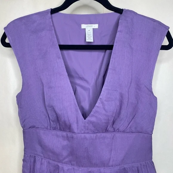 J. Crew Silk Lavender Sleeveless V-Neck Dress Sz 4p - Picture 3 of 7